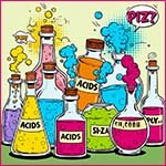 Bottles of acid.